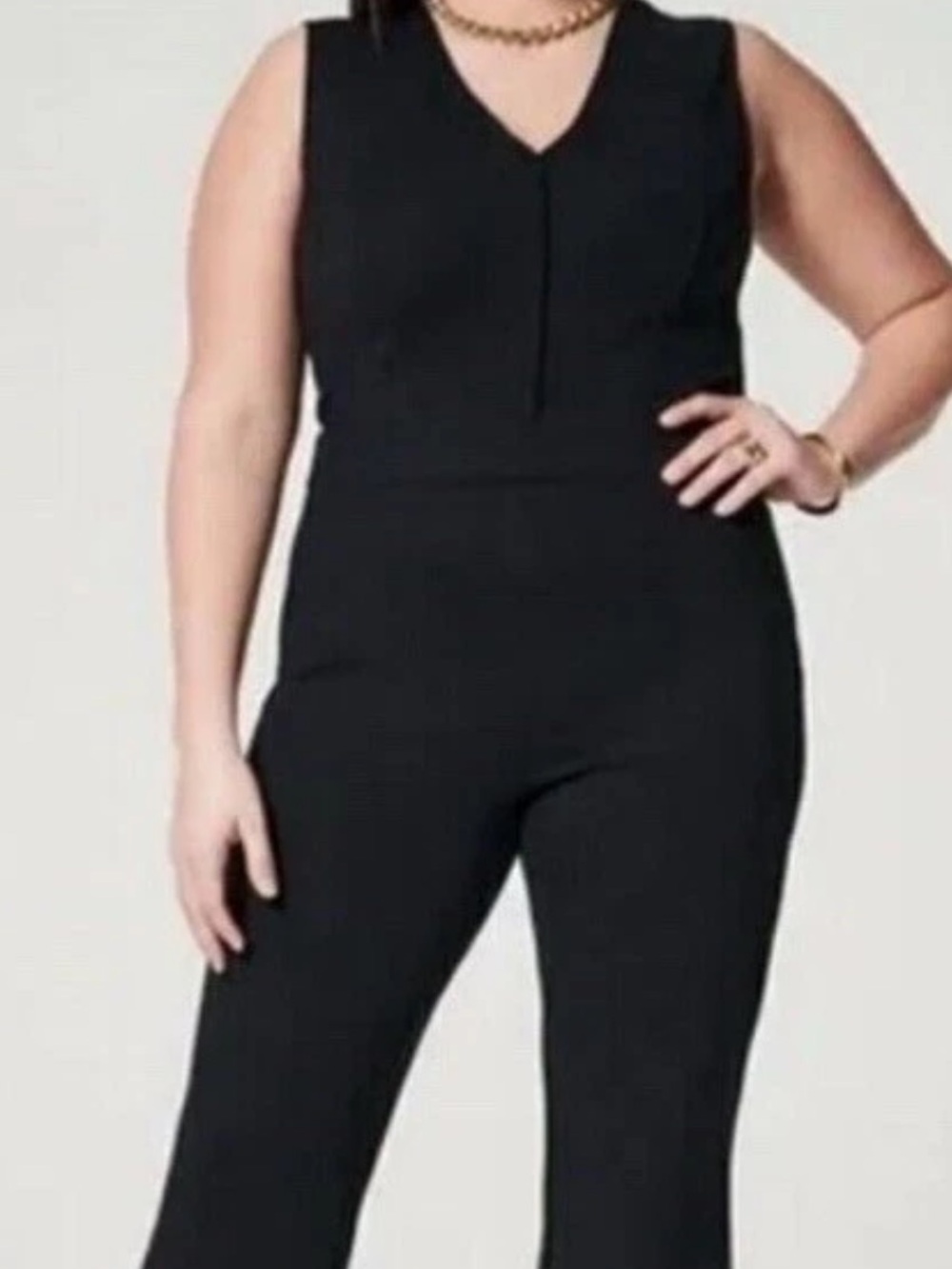 Spanx Plus Size Sleeveless Classic Black Wide-Leg Jumpsuit